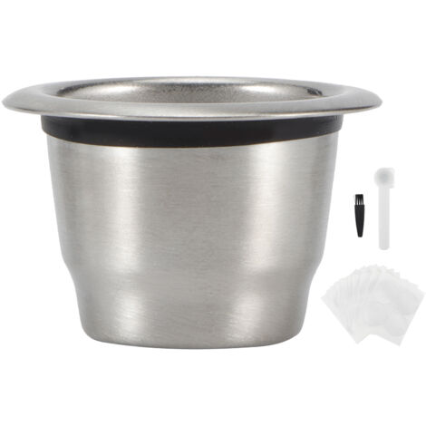 Capsule Rechargeable en Acier Inoxydable 304 pour Machine à Café avec Couvercles en Aluminium (1/5)