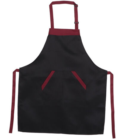 Tablier de cuisine imperméable 77x62 cm avec poches, idéal pour hôtel et maison - Noir (1/5)