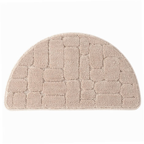 Tapis d'entrée en fibres ultrafines absorbant, design semi-cercle confortable et couleur unie (1/5)