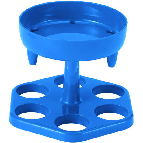 Distributeur de verres à shot rotatif 6 places, rangement pour alcools et étagère à vin, fournitures de fête bleu (1/5)