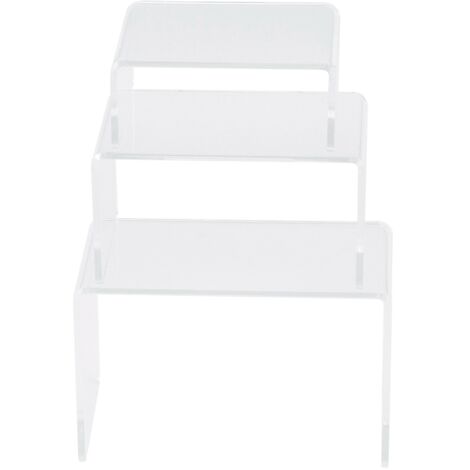 Lot de 3 présentoirs acryliques transparents pour figurines, jouets et bijoux - Support de vitrine étagère (1/5)