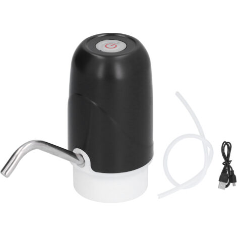 Pompe à eau portable rechargeable USB pour bouteille, distributeur électrique pour bureau et maison, noir (1/5)