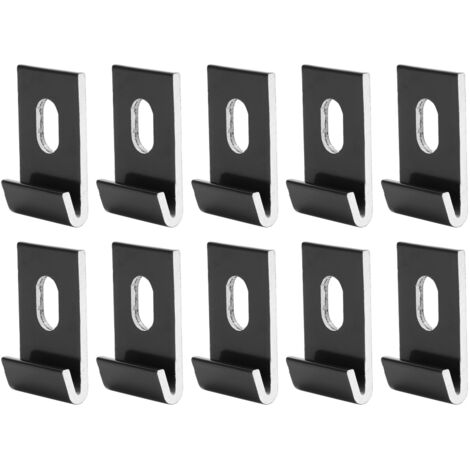 10 Pièces Attaches de Fixation pour Serres en Aluminium, Crochets et Supports Noirs