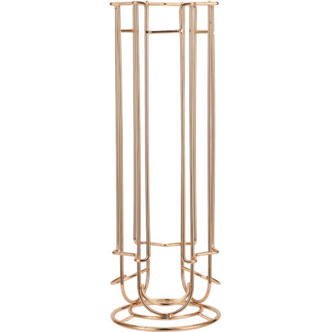 Porte-capsules en fil de fer doré, rangement pour 18 dosettes café, étagère organisateur pour capsules café (1/5)
