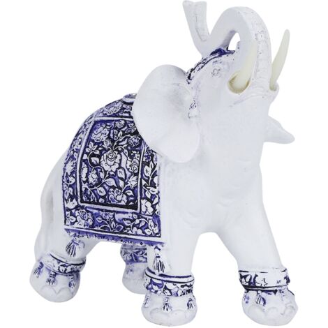 Figurine Animale Mignonne en Résine, Décoration Maison Style Porcelaine Bleu Blanc - Statue Ornement (1/5)