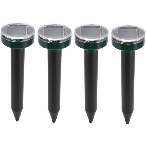 4 Pièces Répulsif à Souris Solaire Ultrason pour Jardin, Ferme et Espaces Extérieurs