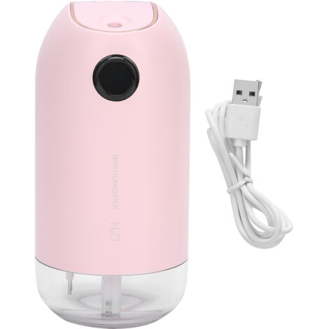 Mini Humidificateur d'Air USB 500ml Portable avec Veilleuse Rose - Rechargeable (1/5)