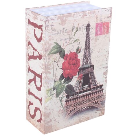 Coffre-fort Secret Livre Déguisé pour Bijoux Argent Cachette Sécurisée (Modèle Tour Eiffel)