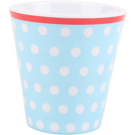 Tasse à café en porcelaine imitation 260 ml, idéale pour restaurant et école, motif points bleu clair