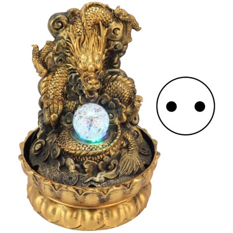 Fontaine de Bureau Dragon en Résine avec LED, Décoration Maison et Bureau, Cadeau Artisanal, Branchement UE 220V (1/5)