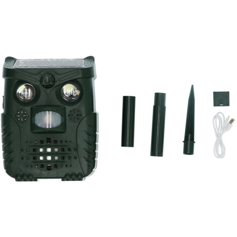 Répulsif Solaire Ultrason 4 Vitesses Anti-Rongeurs Étanche pour Jardin Extérieur