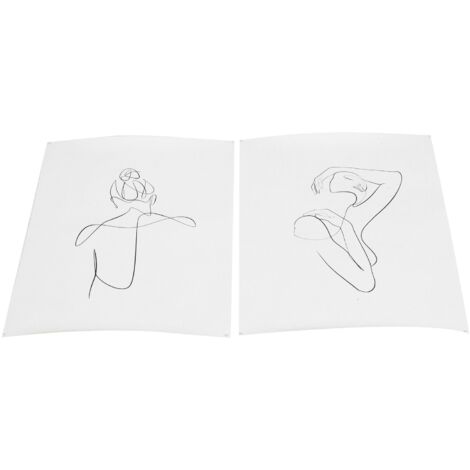 2 Tableaux Toile Sans Cadre Illustration Abstraite Minimaliste Décor Murale Salon Moderne (1/5)