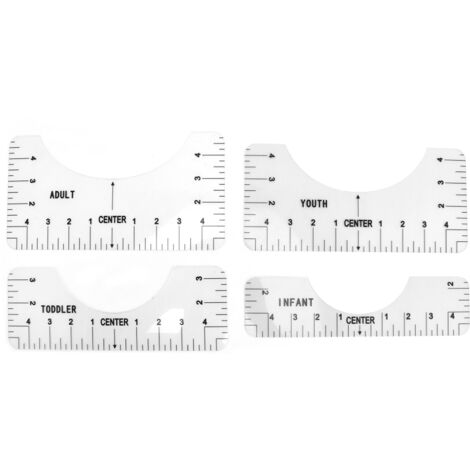 4PCS Guide de Mesure pour Vêtements Adulte Enfant Bébé, Règle de T-shirt Transparente (1/5)