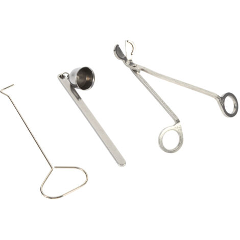 3 Pièces Éteignoir à Bougie en Acier Inoxydable avec Mèche et Ciseaux à Flamme, Outil de Snuffer (1/5)