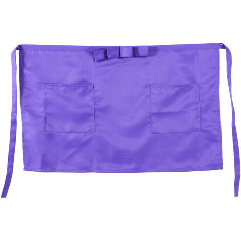 Tablier de cuisine court unisexe pour serveurs et serveuses - Violet (1/5)