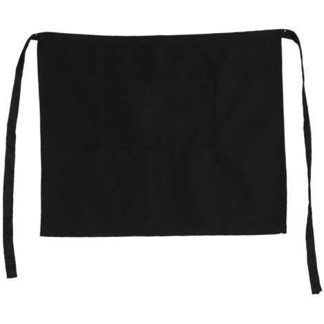 Tabliers de cuisine mi-longs noirs avec poches pour serveurs et cuisiniers (1/5)