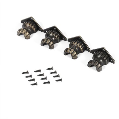 4 pièces Pieds décoratifs en laiton antique pour coffret à bijoux en bois, protège-coins quincaillerie (1/5)