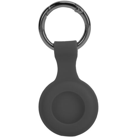 Étui de Protection en Silicone avec Anneau Porte-Clés Anti‑Perte pour iPhone Noir (1/5)