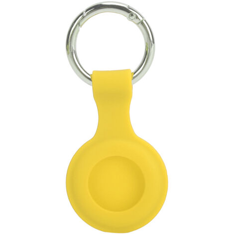 Étui de protection en silicone avec anneau porte-clés anti-perte pour iPhone, couleur jaune (1/5)