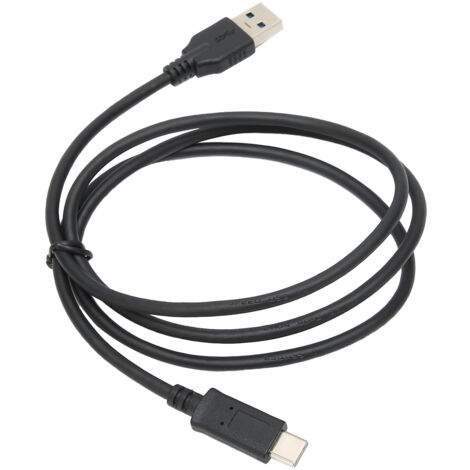 Câble de charge USB Type-C vers USB-A 3.1, 1 mètre, noir, PVC, rapide (1/5)