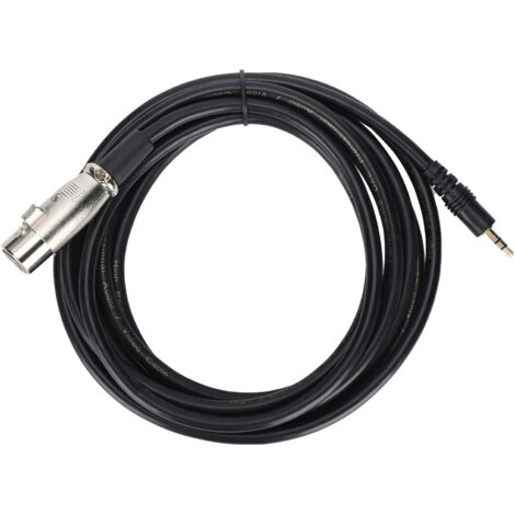 Câble Microphone XLR Femelle vers Jack 3.5mm Équilibré - 3 Mètres - JD6016 (1/5)