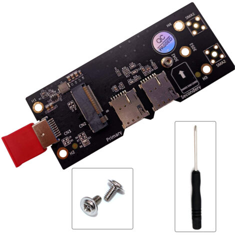 Adaptateur M.2 vers USB 3.0 pour Module NGFF Clé B avec Double Slot Carte SIM, Compatible 3G/4G/5G (1/5)