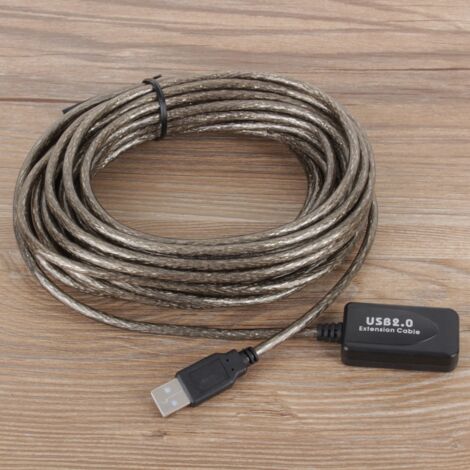 Câble d'extension USB 2.0 Type A mâle vers femelle 10 mètres noir (1/5)