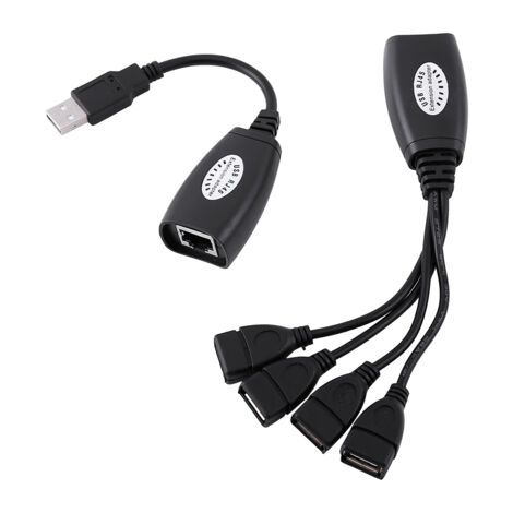 Hub USB 2.0 vers RJ45 4 Ports - Adaptateur Ethernet Réseau Extension Câble (1/5)