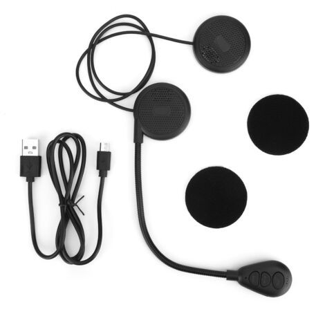 Casque moto Bluetooth 5.0 avec réduction intelligente du bruit, kit mains-libres pour appels et musique, idéal pour sports motocyclistes.