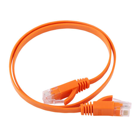 Câble Ethernet Plat RJ45 CAT6 0.5m Orange - Câble Réseau UTP Haute Vitesse 1000Mbps pour Routeur (1/5)