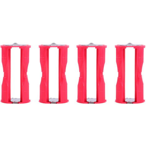 Adaptateur de piles 4AAA vers C, boîtier parallèle portable rouge pour 4 piles (1/5)