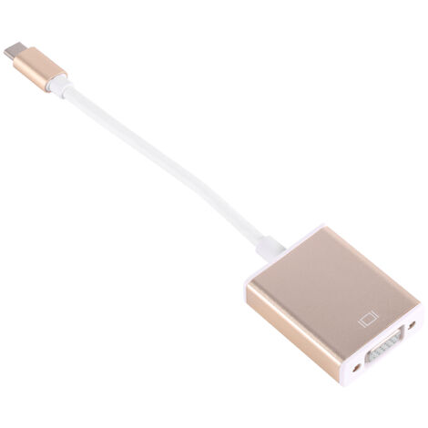 Câble Adaptateur USB-C vers VGA Reversible avec Boîtier Aluminium Doré (1/5)