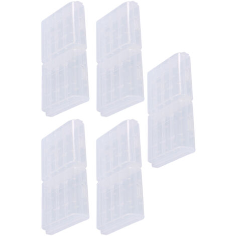 10 Boîtes de Rangement Transparentes en Plastique Dur pour Piles AA AAA ...