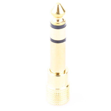 Adaptateur Audio Stéréo Femelle 3.5mm vers Mâle 6.5mm Doré pour Casque (1/5)
