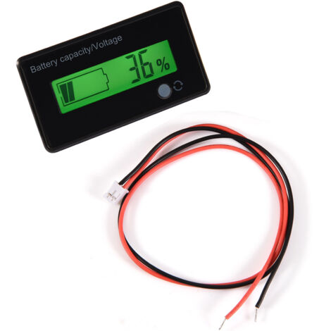 Écran LCD Rétroéclairé Vert Testeur de Capacité de Batterie Voltmètre Moniteur (1/5)