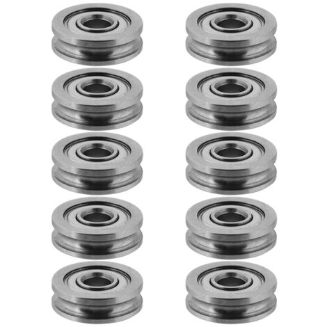 10 Roues à gorge métalliques U604ZZ 4x13x4mm avec roulements à billes étanches pour rails guides