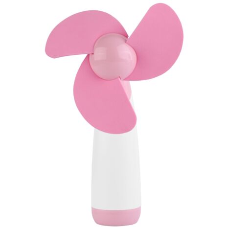Ventilateur de poche portable mini avec piles AA pour bureau, maison et voyage en rose