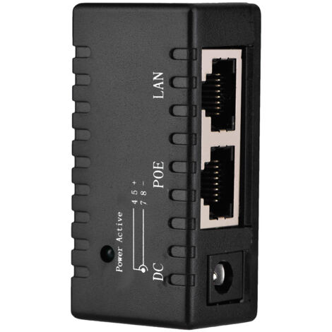 Injecteur POE Splitter pour Réseau LAN, Adaptateur Alimentation Ethernet Noir (1/5)
