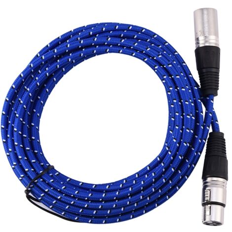 Câble d'extension audio XLR 3 broches mâle/femelle 5 mètres gaine tressée pour microphone (1/5)