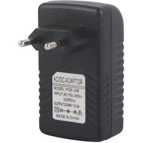 Injecteur POE mural 48V 0.5A pour téléphone IP/caméra, alimentation secteur avec prise EU