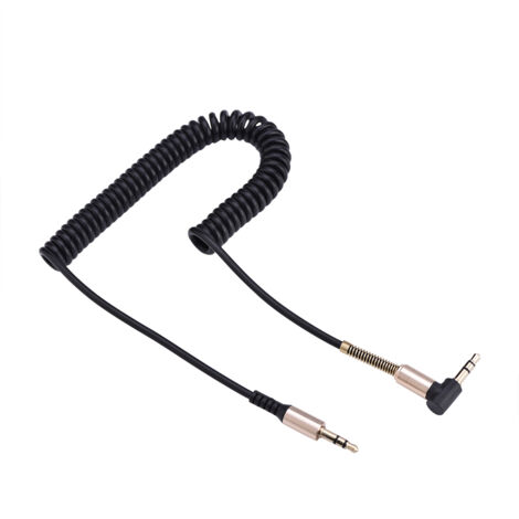 Câble Auxiliaire 3.5mm Mâle à Mâle Rétractable en Forme L et I pour Autoradio et Casque (1/5)
