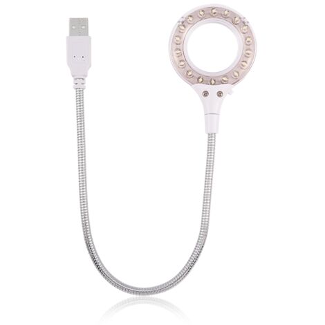 Lampe LED portable USB haute luminosité 18 pièces pour PC et ordinateur portable blanc