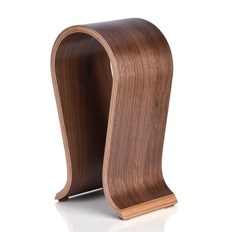 Support pour Casque en Bois en Forme de U, Porte-Casque de Bureau Étagère de Présentation en Bois Rack (1/5)