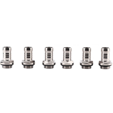 6 Pièces Raccords à Double Touche pour Refroidissement PC, Filetage G1/4, Connecteur Barbelé pour Tubes 7.5mm (1/5)