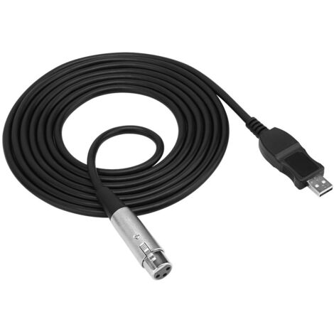 Câble Adaptateur USB Mâle vers XLR Femelle pour Microphone Studio Noir (1/5)