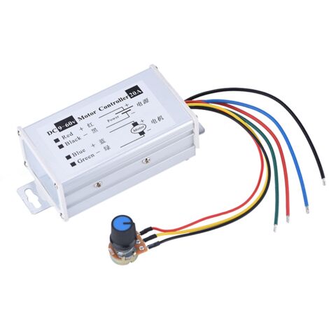 Contrôleur de Vitesse PWM DC 9-60V 20A 1200W pour Moteur Régulateur de Commande (1/5)