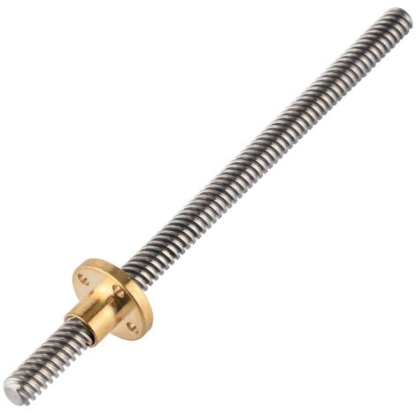 Tige filetée trapézoïdale en acier inoxydable T8 8mm avec écrou laiton pour imprimante 3D, longueur 150mm