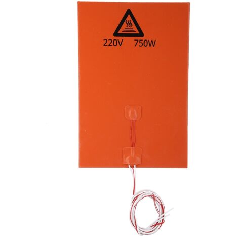 Tapis chauffant silicone pour lit d'impression 3D (220V 750W 200x300mm) (1/5)