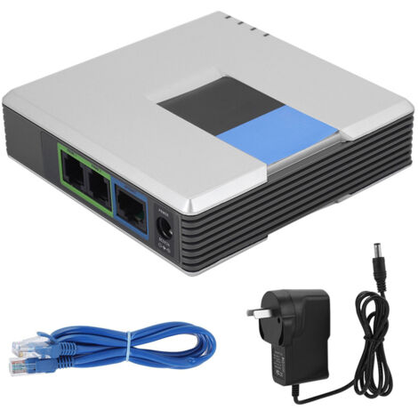 Passerelle VoIP 2 Ports Adaptateur Téléphonique Internet SIP RJ45 pour Linksys PAP2T Prise AU 100-240V (1/5)