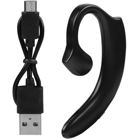 Nouvel écouteur Bluetooth sport sans fil mini à crochet d'oreille unique noir (1/5)